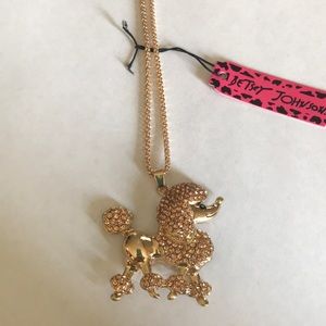 Betsey Johnson pink poodle necklace